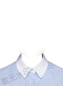 蓝色衬衫女生证件照模板