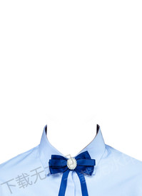 蓝色衬衫证件照领结