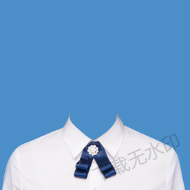证件照白衬衫带领结模板