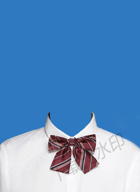 蝴蝶结证件照女生白衬衫模板