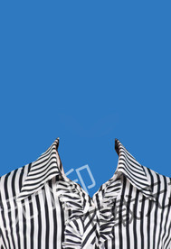 条纹证件照女性正装模板