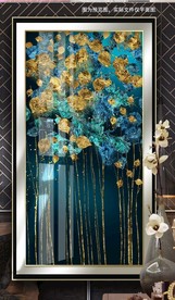 奢华豪华中式玄关发财树装饰画