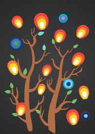 3d立体 孔雀羽毛花瓣树