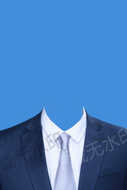 证件照蓝色西装模板