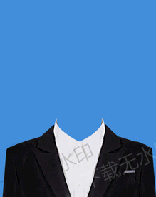 无领带男士西装模板证件照