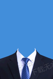 证件照蓝色领带西装模板