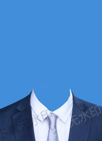 证件照浅蓝色领带西装模板