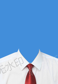 红色领带证件照衬衫模板
