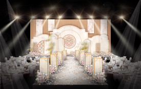 香槟色新中式婚礼仪式区
