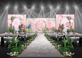 粉色森系婚礼仪式区