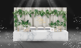 白绿色婚礼签到区