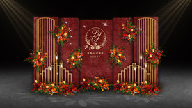 红色婚礼迎宾区