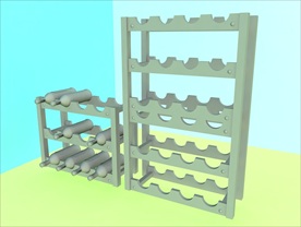 酒瓶模型 红酒架 C4D模型