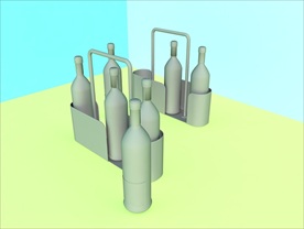 酒瓶模型 红酒架 C4D模型