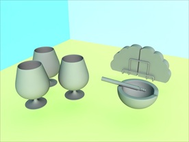 酒杯模型 烟灰缸 C4D模型