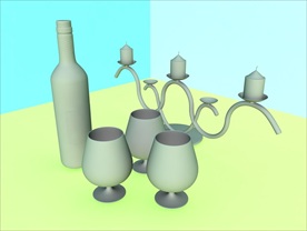 酒瓶模型 红酒架 C4D模型