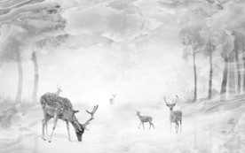 北欧抽象画 TIF分层 背景墙