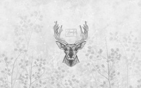 北欧麋鹿背景墙 TIF分层