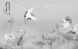 中式 新意境荷花TIF分层