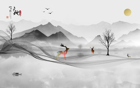 中式 新水墨山水 TIF分层