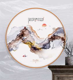 无框画 装饰画 新中式水墨画