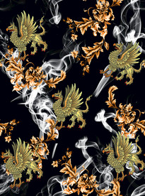 大牌男装 花纹 烟雾