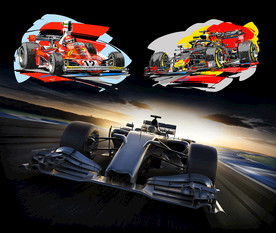 手绘一级方程式赛车