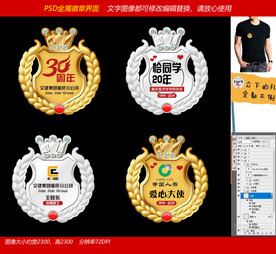 钻石麦穗金属徽章