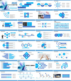 多边形月度总结PPT模板