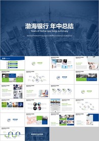 蓝绿色2020渤海银行总结汇报