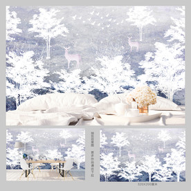 白色唯美安静电视背景墙