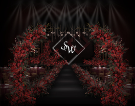 红黑色婚礼仪式区