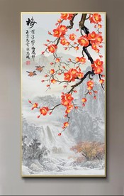 原创玄关高清梅花风景装饰画