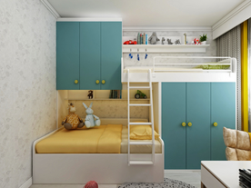 新中式清新家居儿童房效果图