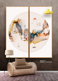 装饰画 两联无框画