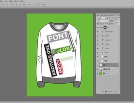 拉链装饰圆领T恤炫彩时尚英文印