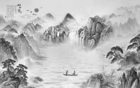 高清 山水中国风画 TIF分层