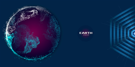 矢量未来科技点粒子地球