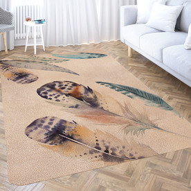北欧风格手绘羽毛地毯