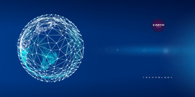 未来科技点粒子地球设计素