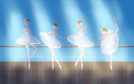 舞蹈教室芭蕾舞背景墙壁画壁纸图