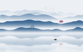 意境水墨山水画