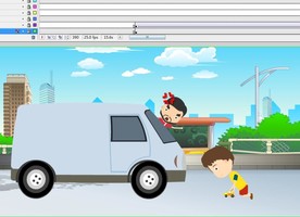 幼儿在车辆前面玩耍很危险17秒