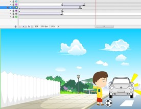 危险小孩子在马路上玩球15秒