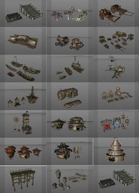 46个C4D古风游戏模型