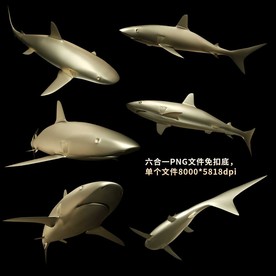 金色鲨鱼素材