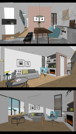 现代风格起居室SU模型