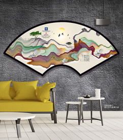 扇形装饰画 新中式