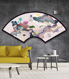 新中式 扇形装饰画