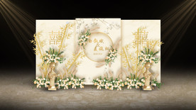 香槟色新中式迎宾区